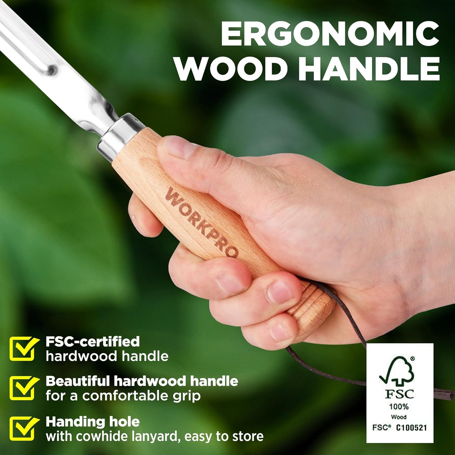 Crack Weeder, 12" Stainless Steel Crevice Weeding Tool with Beech Wood Handle, L-Shaped Side-Walk Weed Puller Spatula, for Garden Lawn Yard Patio Terrace Paving Moss, Small Gardening Tool - VINE GLOBAL