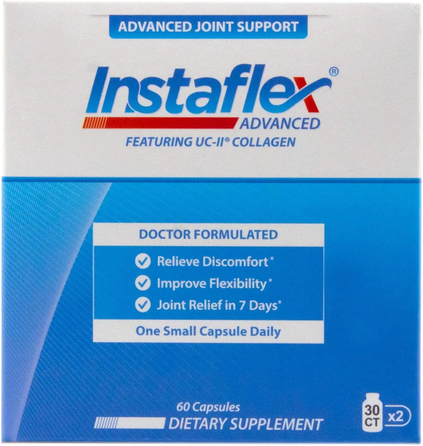 Instaflex Advanced Joint Support Nutritional Supplement Capsule with Doctor Formulated Joint Relief Supplement, Featuring UC-II Collagen & 5 Other Joint Discomfort Fighting Ingredients, 60 Ct VINE GLOBAL