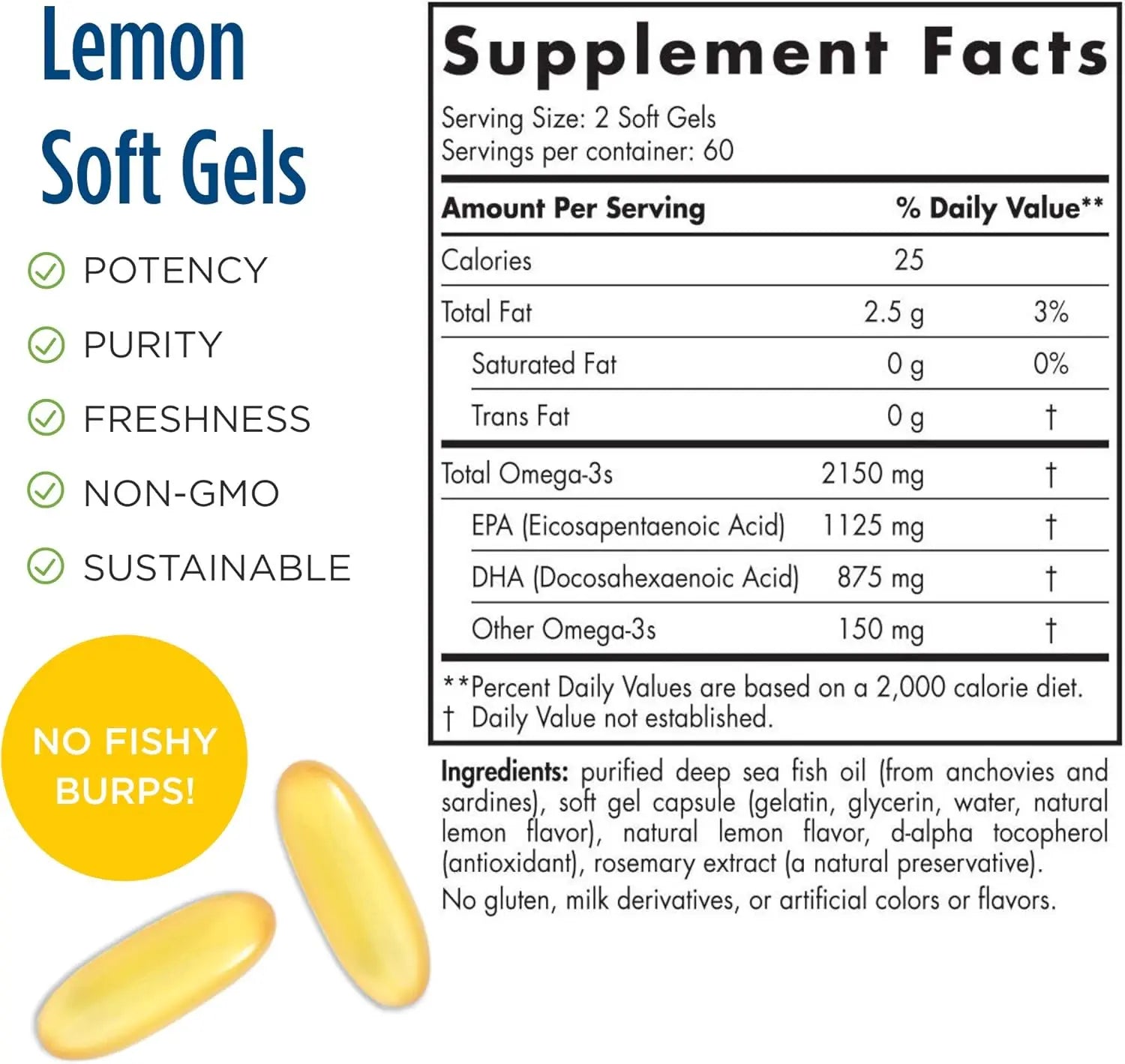 Nordic Naturals ProOmega 2000, Lemon Flavor - 120 Soft Gels - 2150 mg Omega-3 - Ultra High-Potency Fish Oil - EPA & DHA - Promotes Brain, Eye, Heart, & Immune Health - Non-GMO - 60 Servings VINE GLOBAL