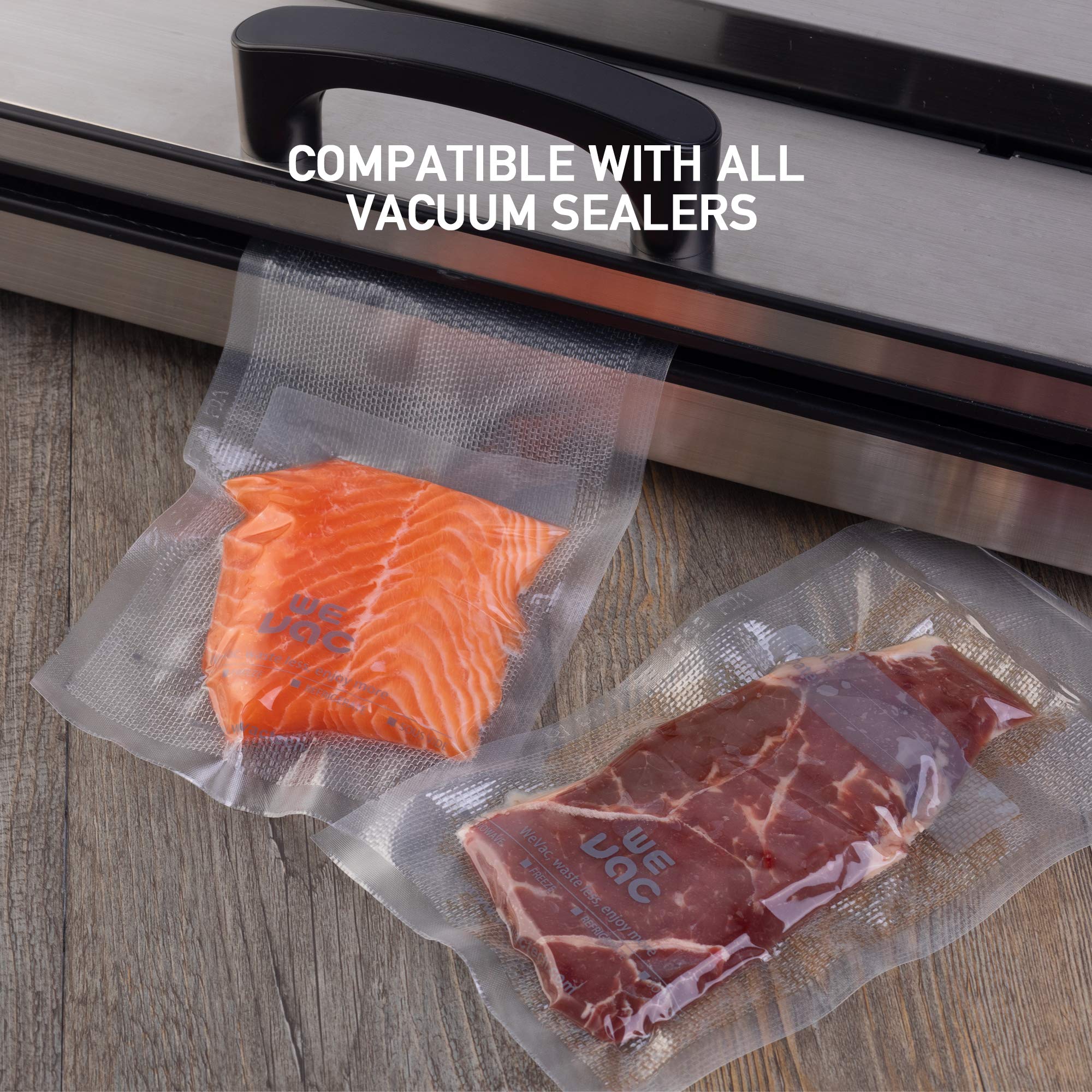 Vacuum Sealer Bags 8x50 Rolls 2 pack for Food Saver, Seal a Meal, Weston. Commercial Grade, BPA Free, Heavy Duty, Great for vac storage, Meal Prep or Sous Vide - VINE GLOBAL
