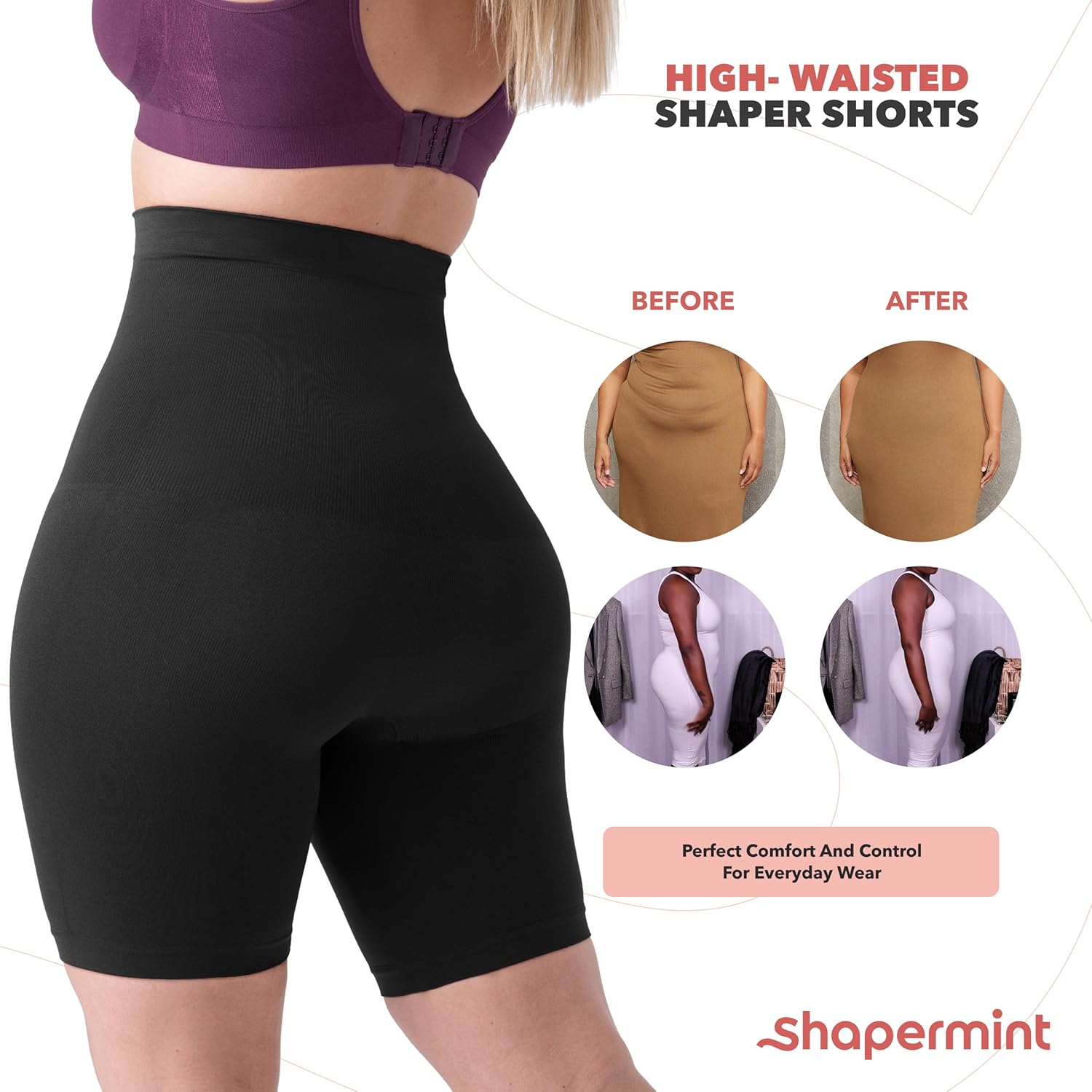 High Waisted Body Shaper Shorts Shapewear for Women Tummy Control Thigh Slimming Technology - VINE GLOBAL