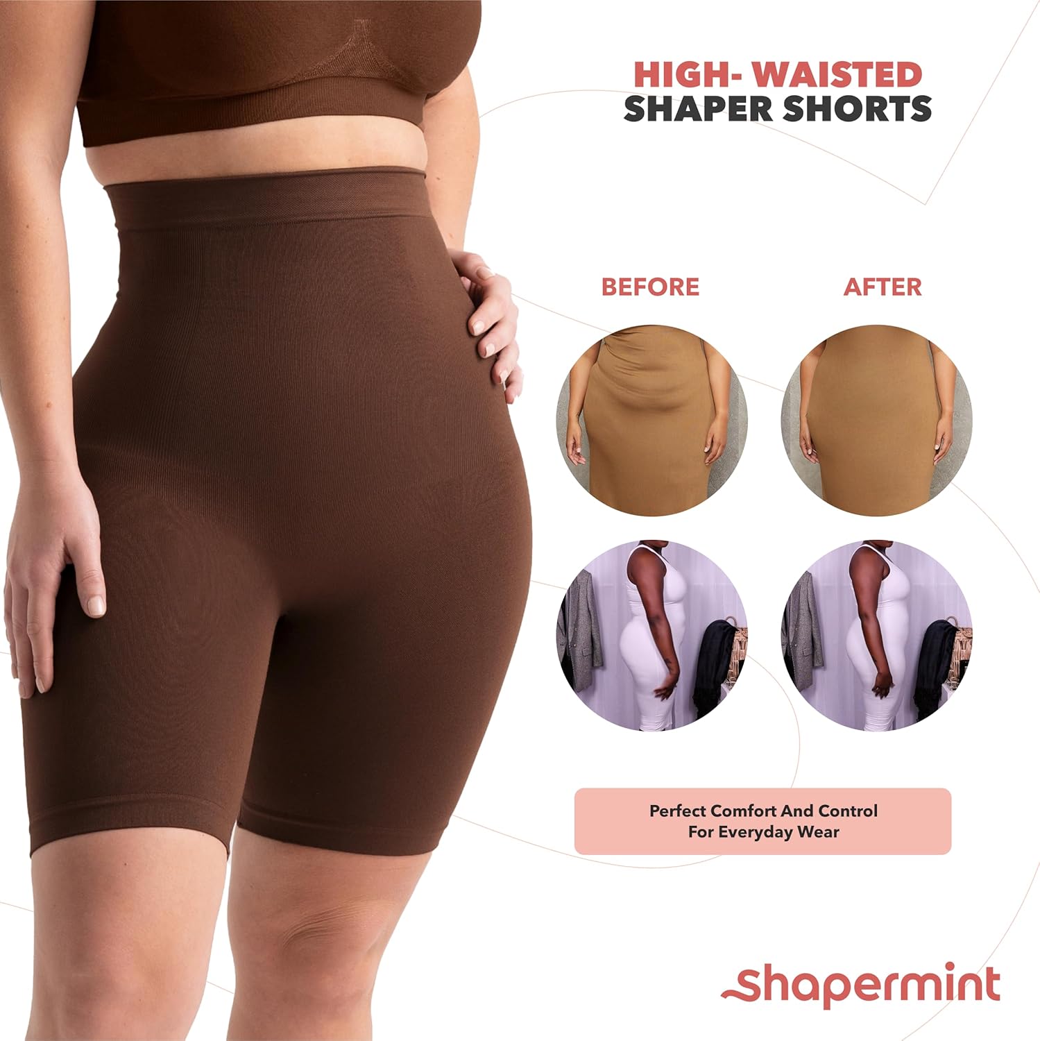 High Waisted Body Shaper Shorts Shapewear for Women Tummy Control Thigh Slimming Technology - VINE GLOBAL