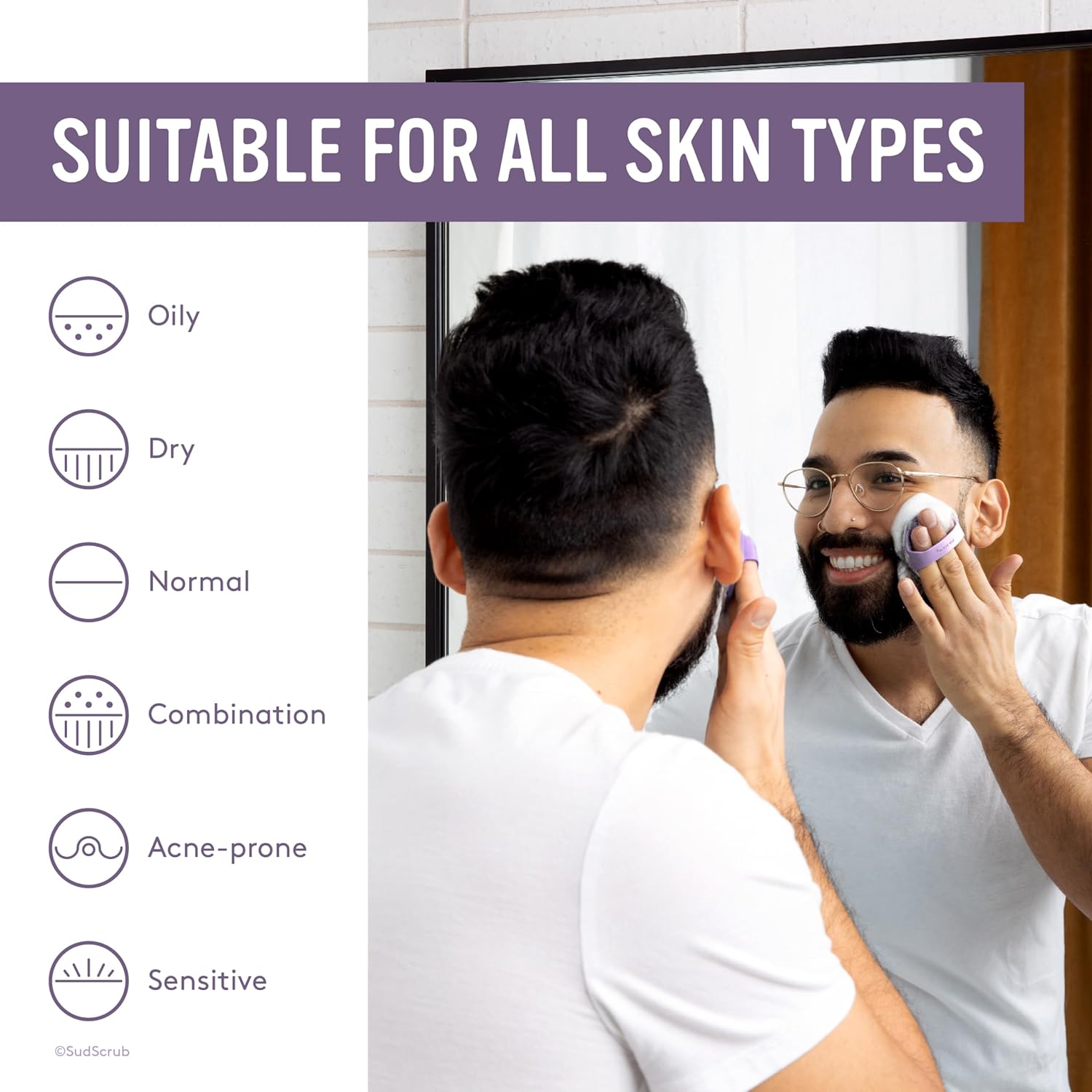 Antimicrobial Silicone Face Scrubber, 1 Pack, Gentle Face Exfoliator for Sensitive Skin - VINE GLOBAL