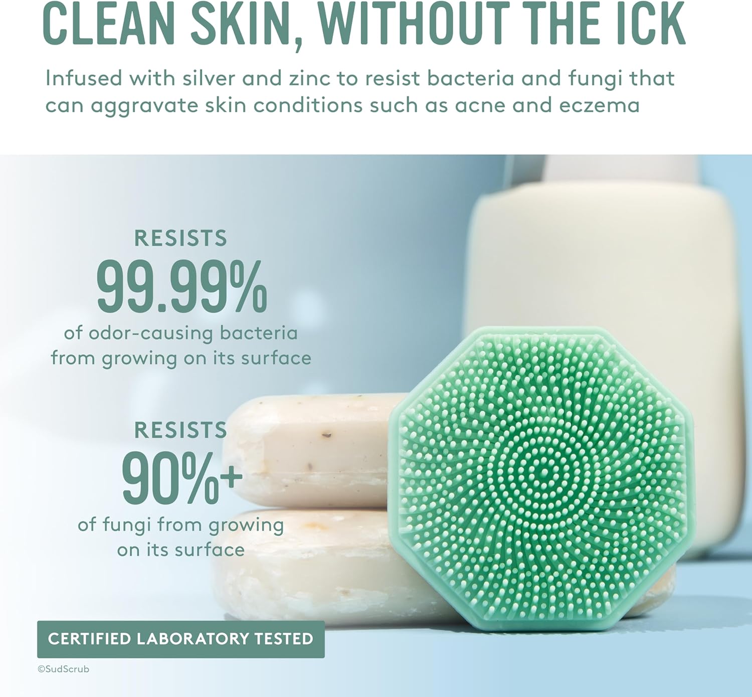 Antimicrobial Silicone Face Scrubber, 1 Pack, Gentle Face Exfoliator for Sensitive Skin - VINE GLOBAL