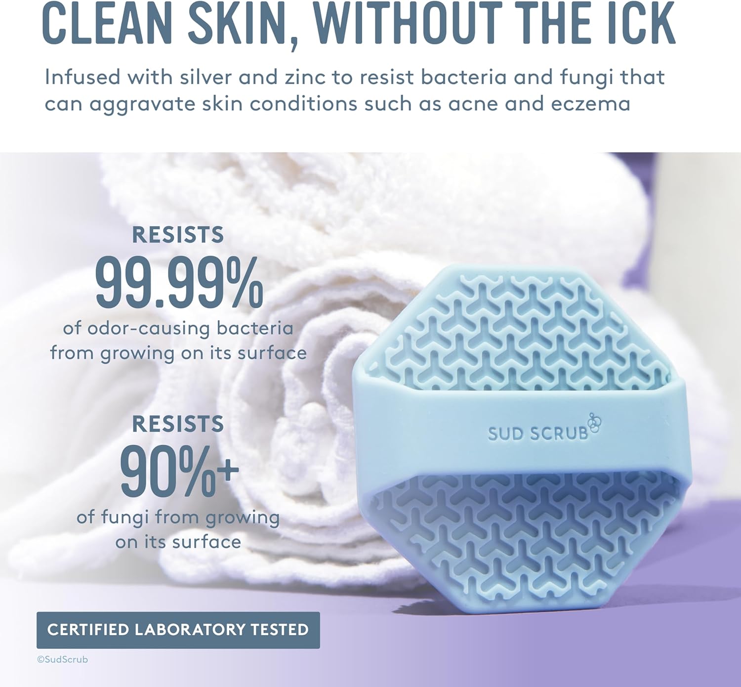 Antimicrobial Silicone Face Scrubber, 1 Pack, Gentle Face Exfoliator for Sensitive Skin - VINE GLOBAL