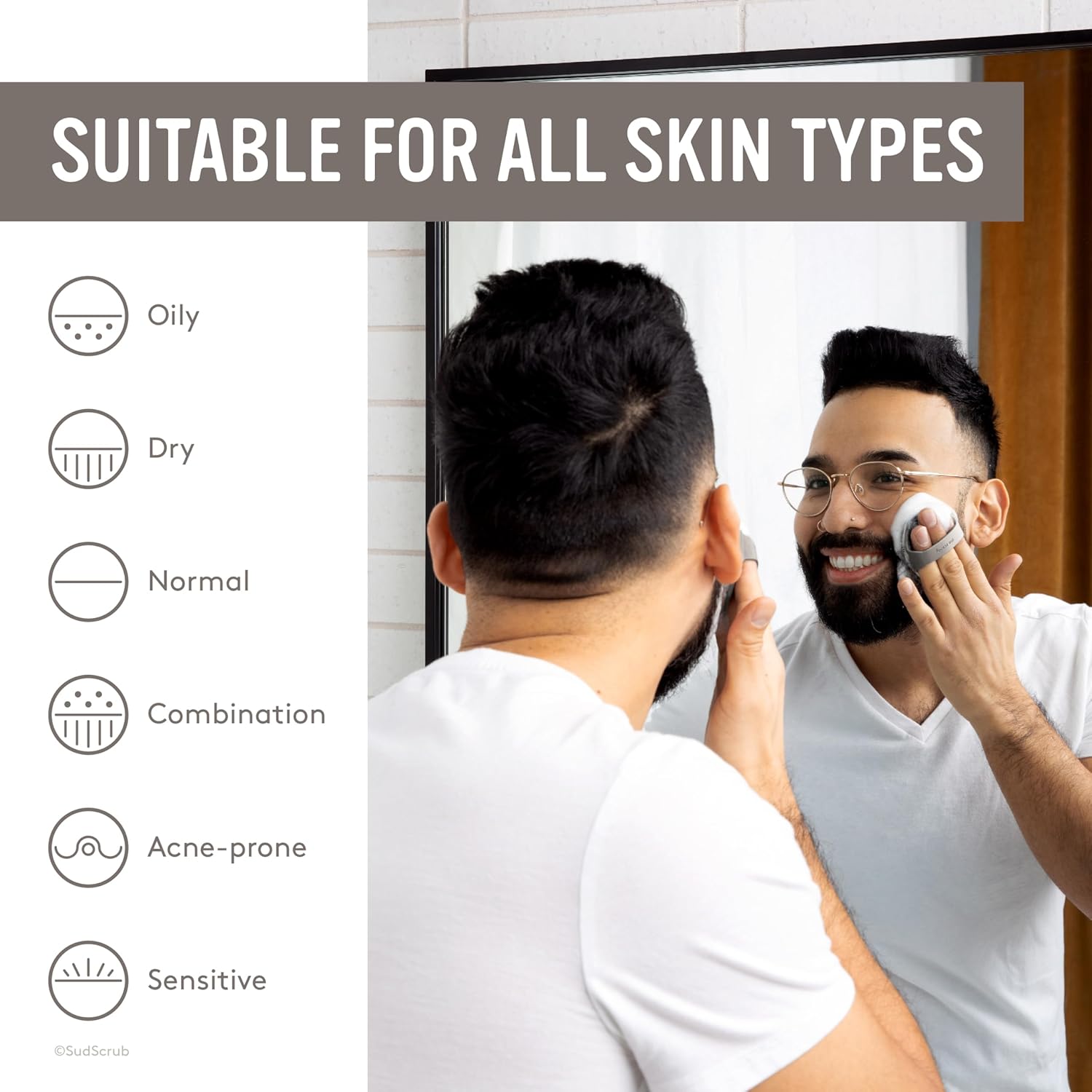 Antimicrobial Silicone Face Scrubber, 1 Pack, Gentle Face Exfoliator for Sensitive Skin - VINE GLOBAL