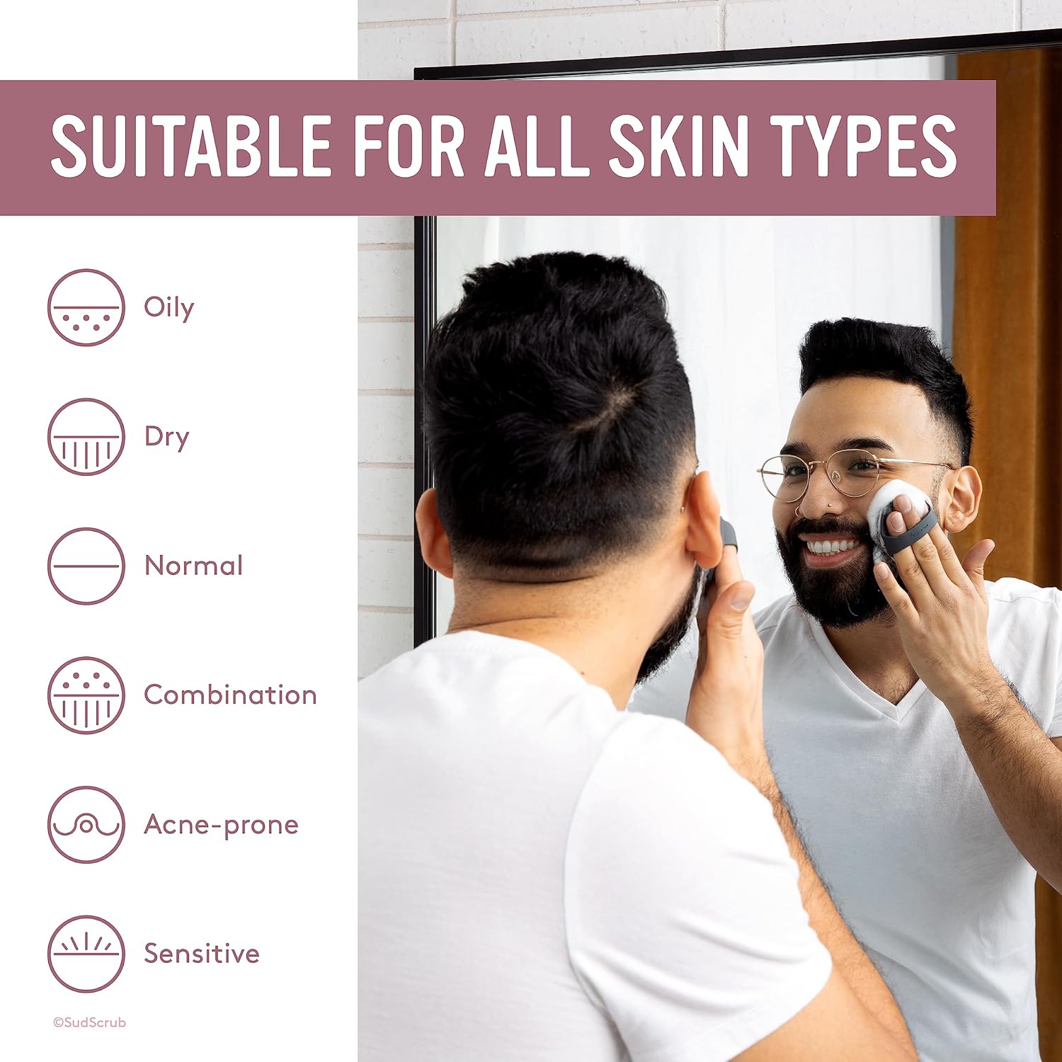 Antimicrobial Silicone Face Scrubber, 1 Pack, Gentle Face Exfoliator for Sensitive Skin - VINE GLOBAL