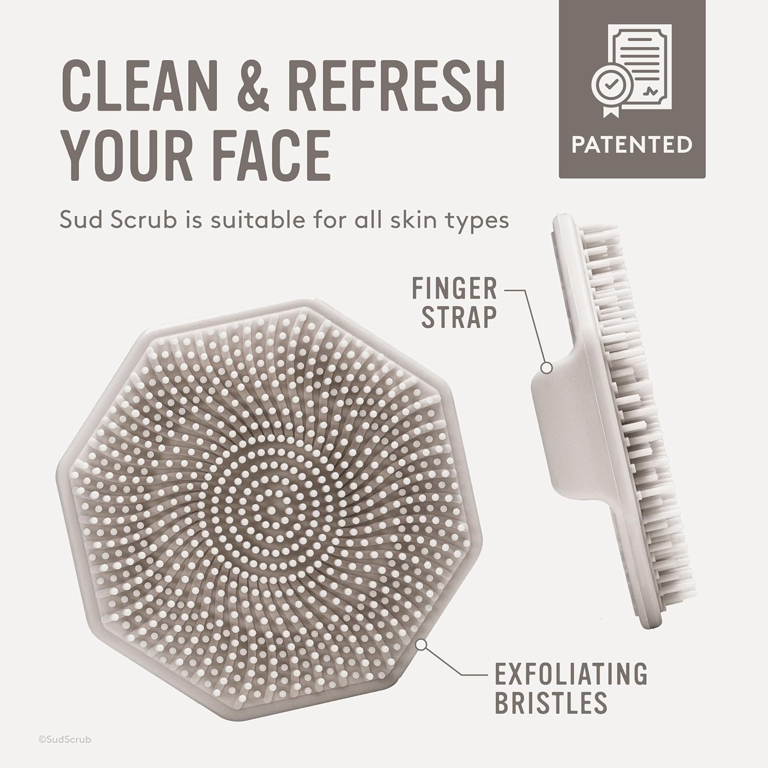 Antimicrobial Silicone Face Scrubber, 1 Pack, Gentle Face Exfoliator for Sensitive Skin - VINE GLOBAL