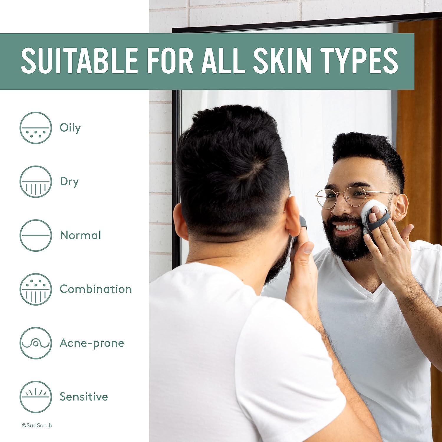 Antimicrobial Silicone Face Scrubber, 1 Pack, Gentle Face Exfoliator for Sensitive Skin - VINE GLOBAL