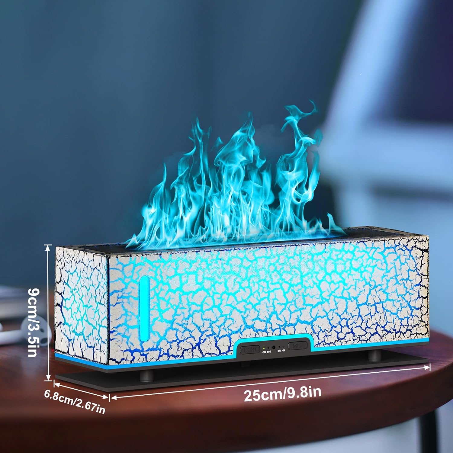 Diffuser Humidifier Essential Oil Diffusers 200ml Desk Aroma Diffusers for Home Office Cool Fire Air Diffuser White Crack - VINE GLOBAL