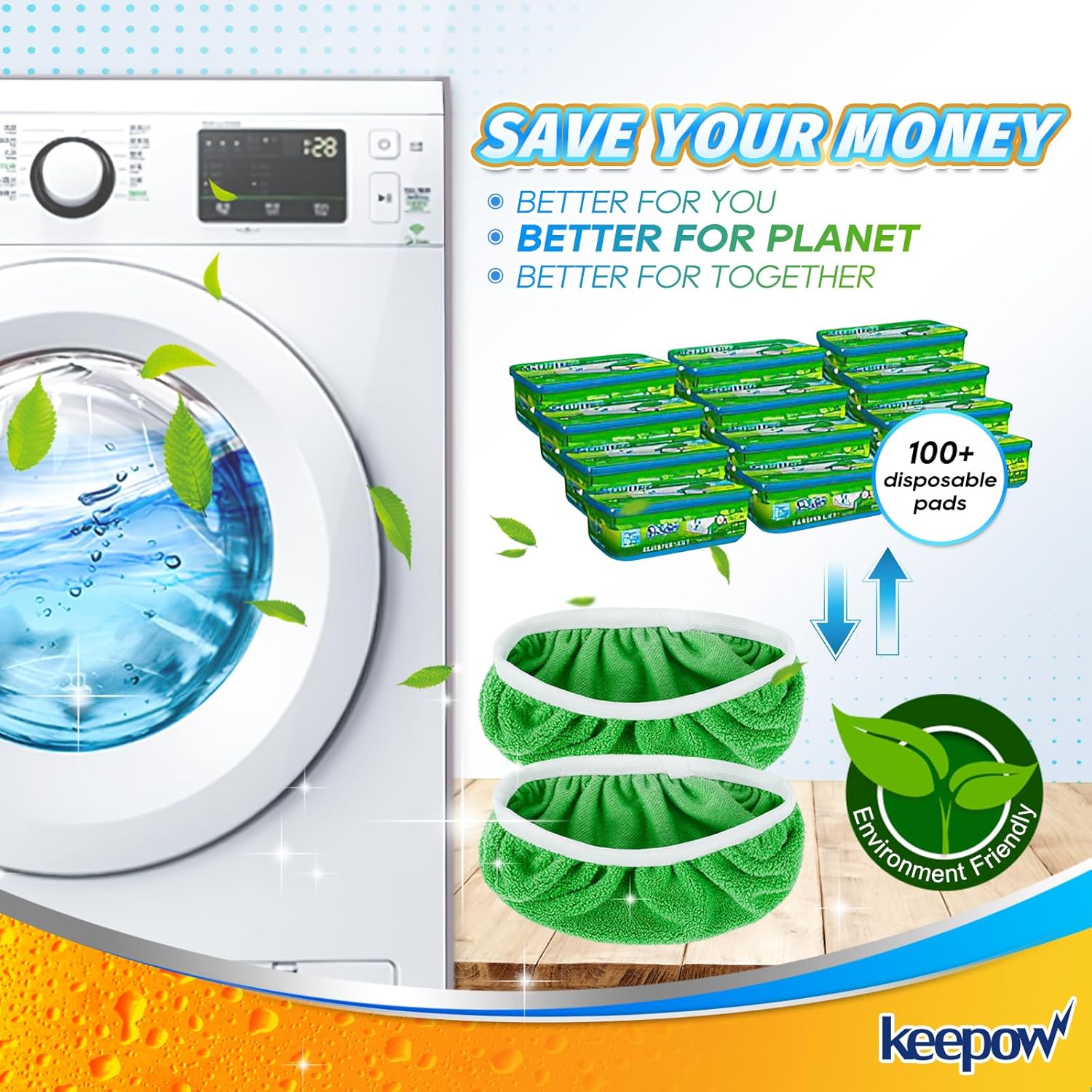 Reusable Wet Pads Refills Compatible with Swiffer Sweeper Mop, Dry Sweeping Cloths, Microfiber Wet Mopping Cloths for Hardwood Floor Cleaning, 6 Pack (Mop is Not Included) VINE GLOBAL