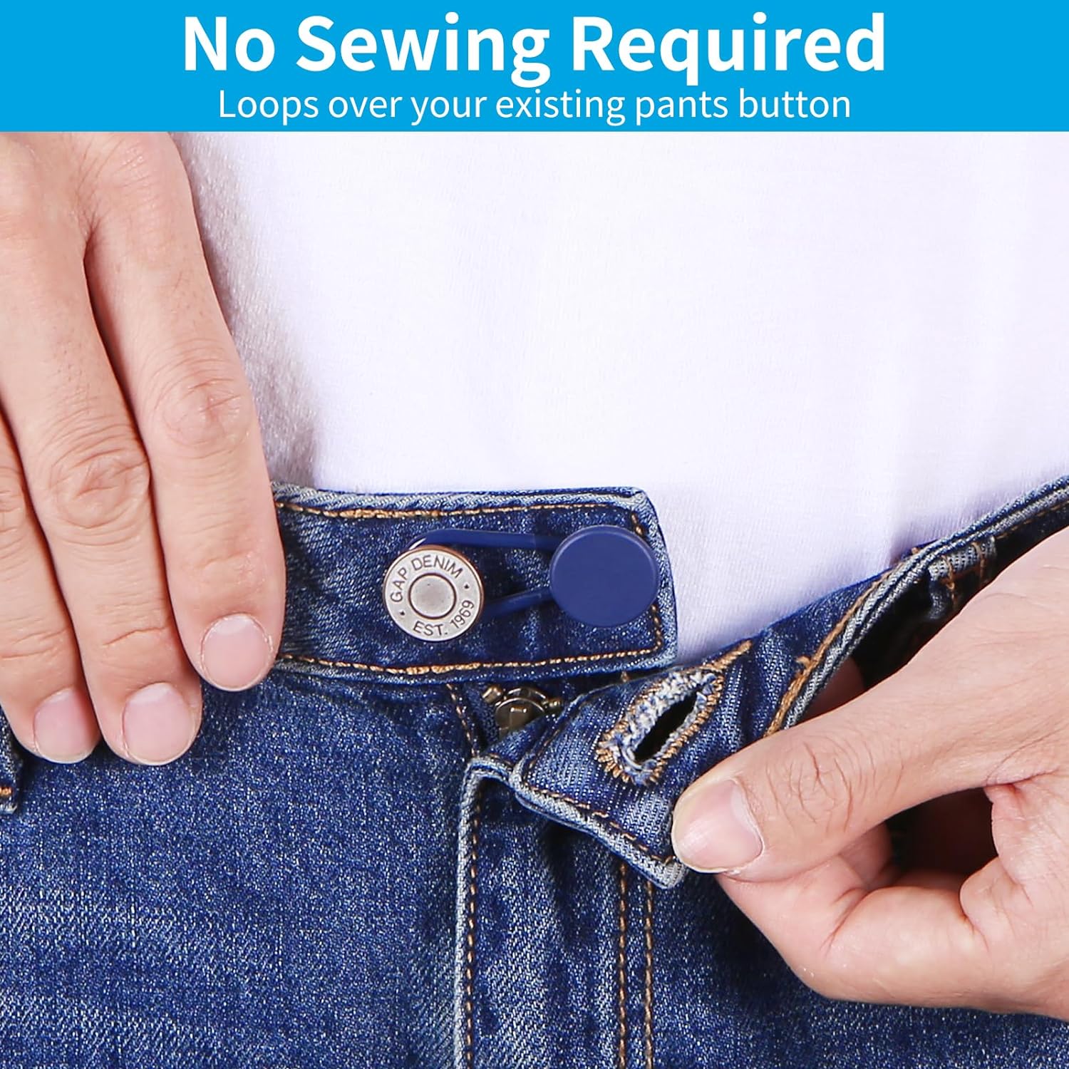 Ceryvop 12PCS Button Extenders for Jeans, Pants Waist Button Extender for Women Men, 3 Colors Pant Waistband Expander, Pants Waist Extension 1-1.4 Inches - VINE GLOBAL