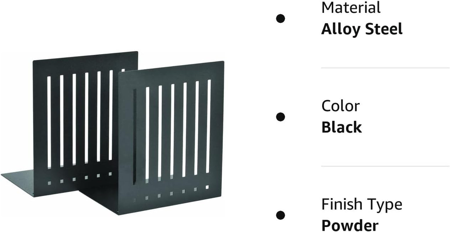 STEELMASTER by Banksupplies 10-Inch Heavy Duty Bookends | Scratch Resistant Finish | Heavy Gauge Material | Non-Slip Padded Base Protection | for Office, Bookshelves, Binders & Books