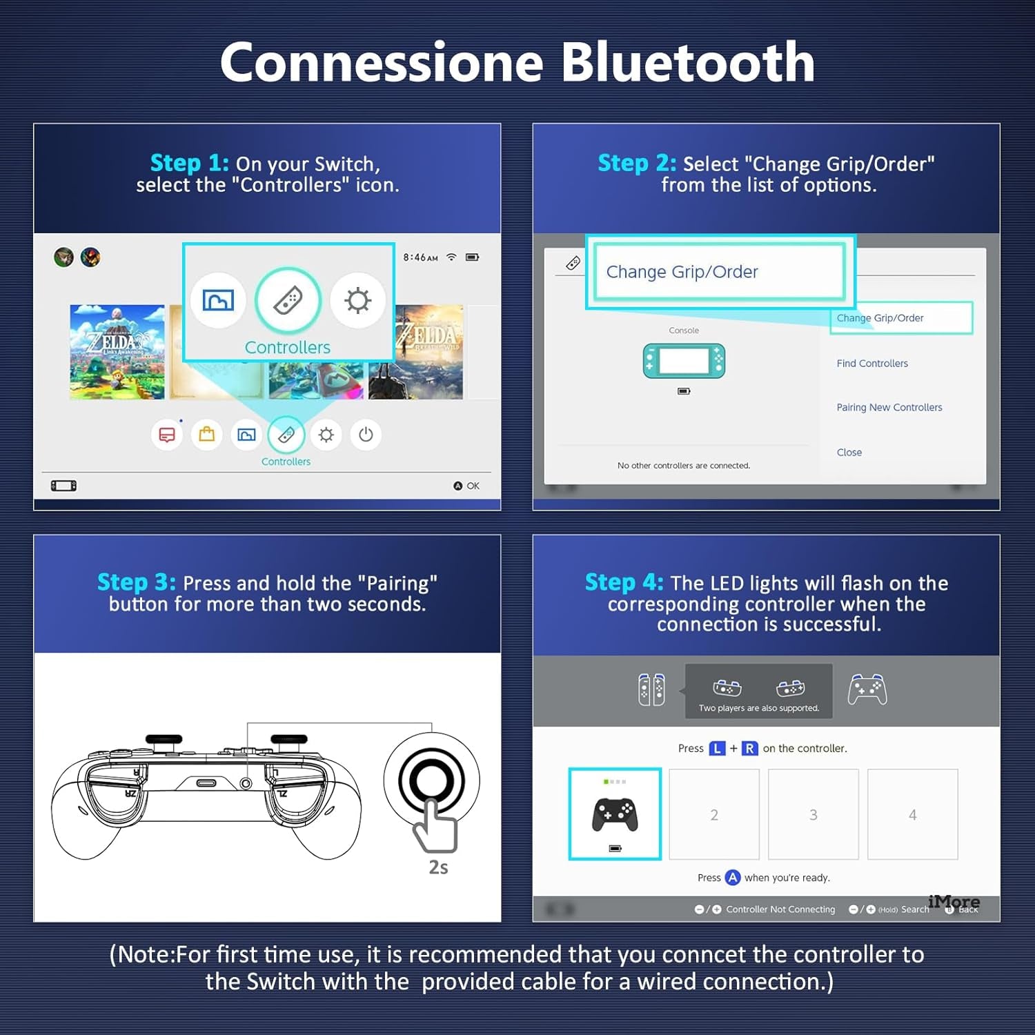 Hall Effect Controller (No Drift, No Deadzone) with Hall Sensing Joystick for Switch/Switch Lite/Oled, Wireless Bluetooth Controller with Motion Control, RGB Light, Turbo (Atmosphere)