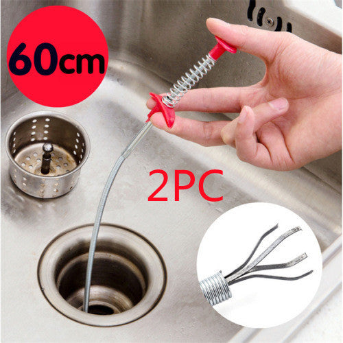 60CM Sewer Dredger Spring Pipe Dredging Tool Household Hair Cleaner Drain Clog Remover Cleaning Tools Household For Kitchen Sink Kitchen Gadgets - VINE GLOBAL