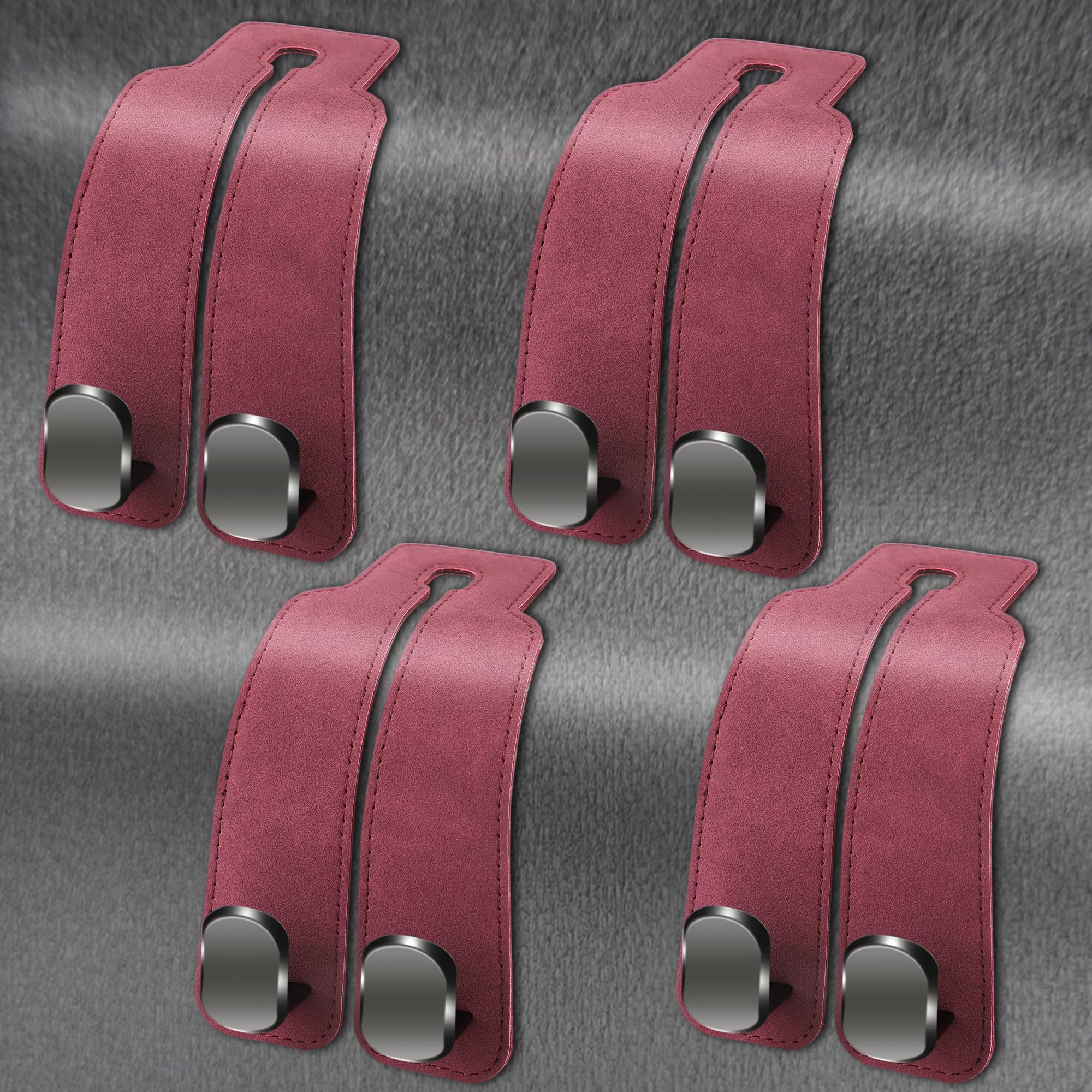 Amelity Car Hooks for Headrest, Car Seat Back Storage Hook for Headrest, Headrest Hooks for Purses and Bags, Car Hooks Leather (Black-2 Pack) - VINE GLOBAL