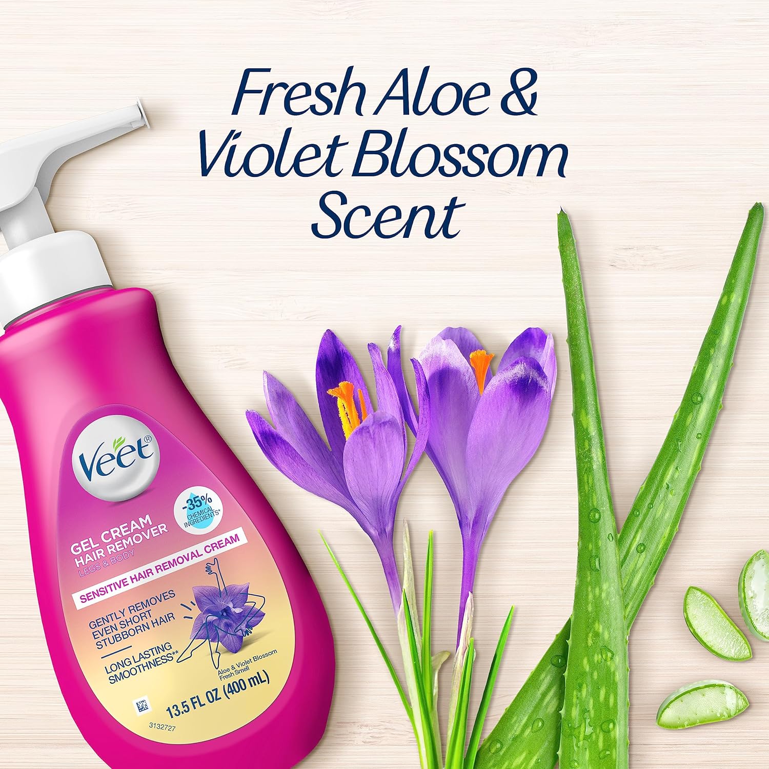 VEET Sensitive Skin Hair Removal Cream For Women, Painless Bikini Hair Removal Gel, Dermatologically Tested Depilatory Cream For Bikini Line, Legs, Arms, Underarms, 13.5 FL OZ Pump Bottle with Tool - VINE GLOBAL