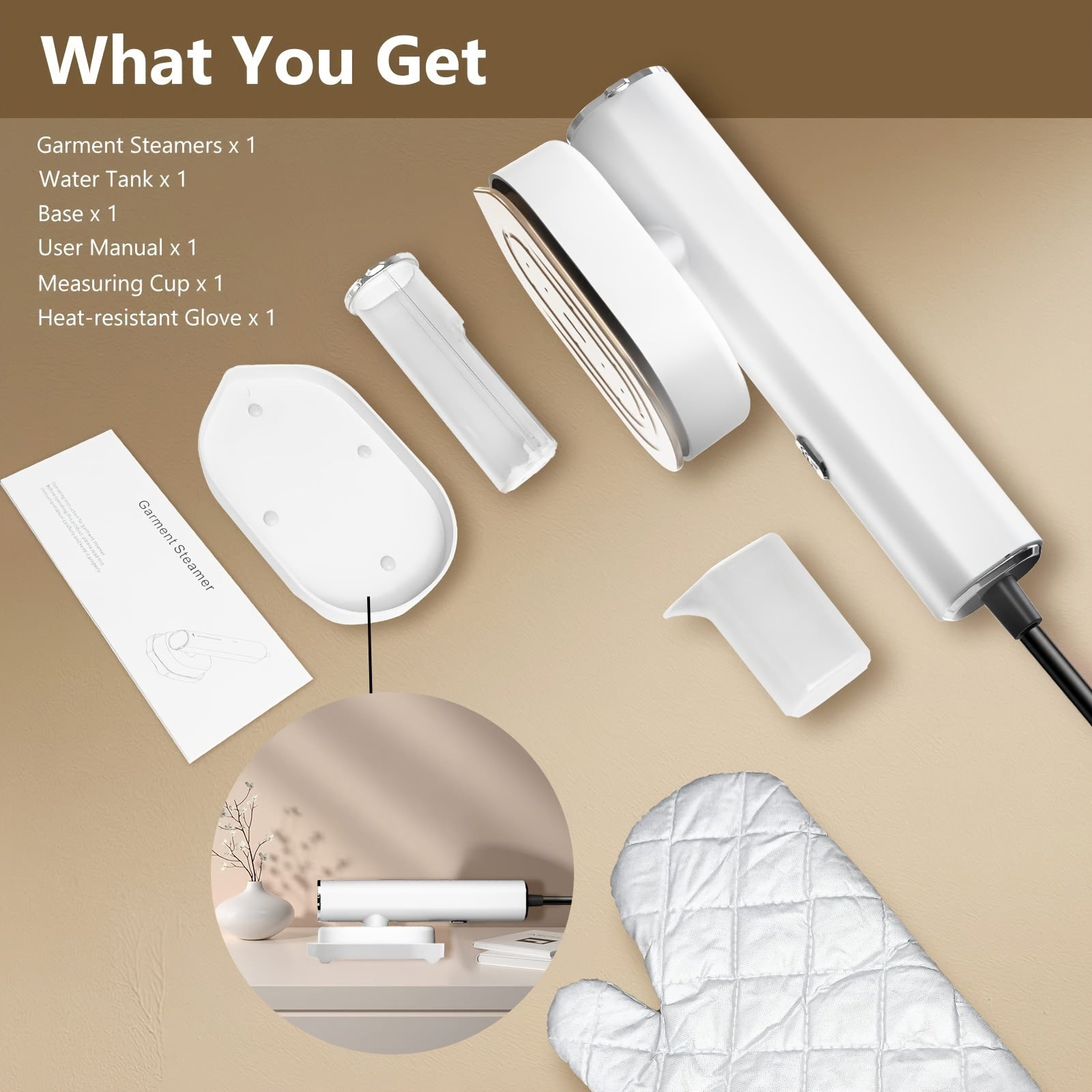 Portable Handheld Clothes Steamer and Iron, Fast 10s Heat-Up, Horizontal and Vertical Steamer, Effortless Wrinkle Removal, Mini Garment Steamer and Iron for Home, Office and Travel - VINE GLOBAL