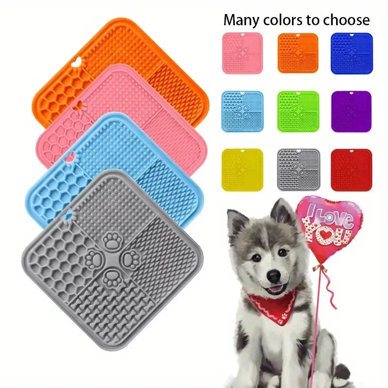 Silicone Dog Lick Pad for Bathing & Slow Feeding – Perfect for Peanut Butter & Treats. - VINE GLOBAL