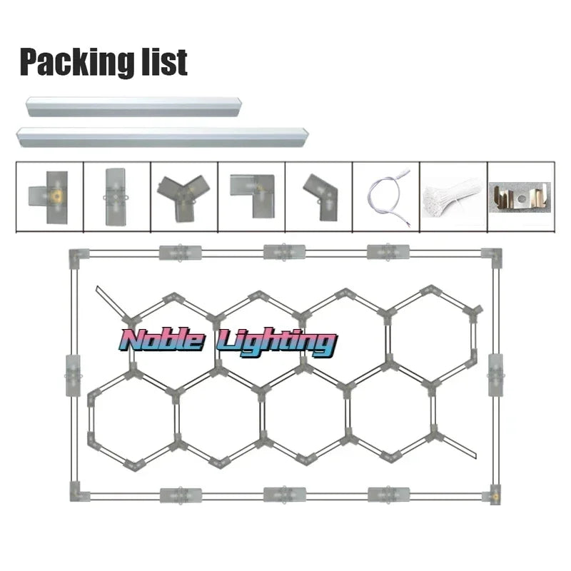 Muiti Garage Light Hexagon Led Lights Lamp Highly Efficient Honeycomb LED Light Customized for Barber Ceiling Lighting Workshop - VINE GLOBAL