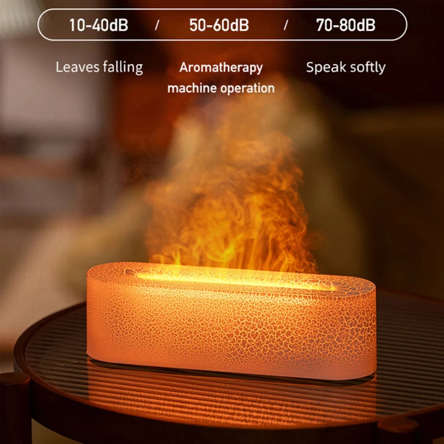 Colorful USB Flame Aromatherapy Essential Oil Diffuser with 7 Color LED Lights - Ideal for Bedroom and Yoga - Air Humidifier and - VINE GLOBAL