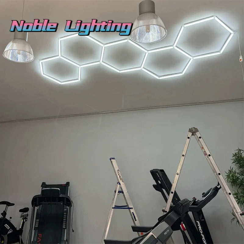 Muiti Garage Light Hexagon Led Lights Lamp Highly Efficient Honeycomb LED Light Customized for Barber Ceiling Lighting Workshop - VINE GLOBAL