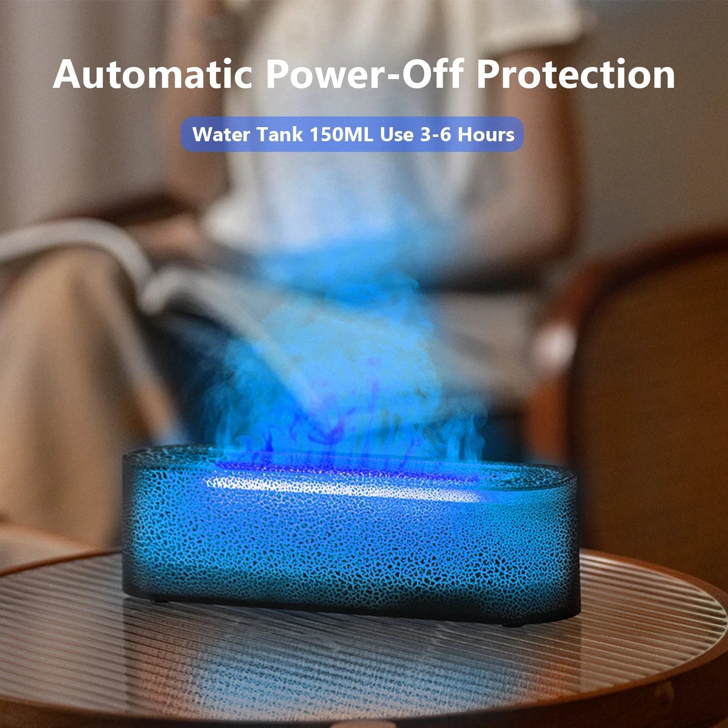 Colorful USB Flame Aromatherapy Essential Oil Diffuser with 7 Color LED Lights - Ideal for Bedroom and Yoga - Air Humidifier and - VINE GLOBAL