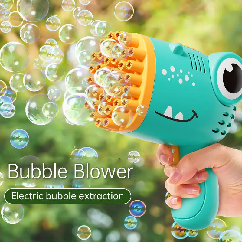 40-Hole Dinosaur Bubble Machine Gun for Kids - Battery-Free, No Bubble Solution Included - VINE GLOBAL