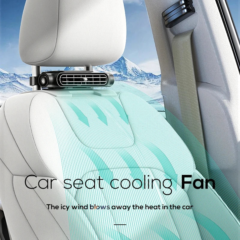 USB-Powered Car Seat Fan with Adjustable Strap for Front & Rear Passengers. - VINE GLOBAL