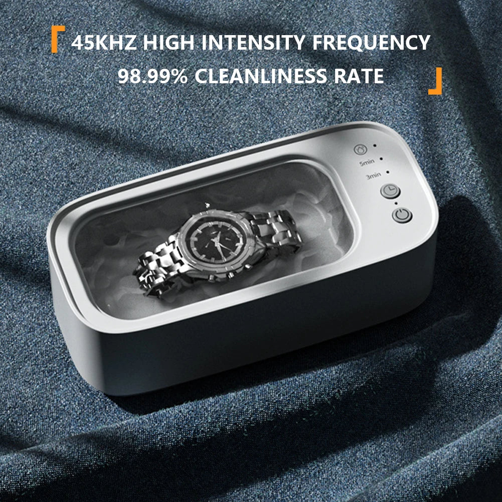 Ultrasonic 3-Gear 360° Cleaner for Jewelry, Pacifiers, Makeup Tools & Eyeglasses. - VINE GLOBAL