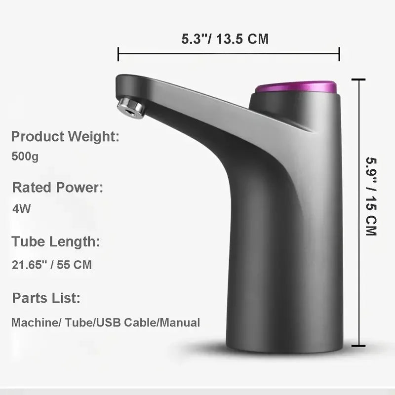 Portable USB-Charged 5-Gallon Water Dispenser for Home & Office. - VINE GLOBAL