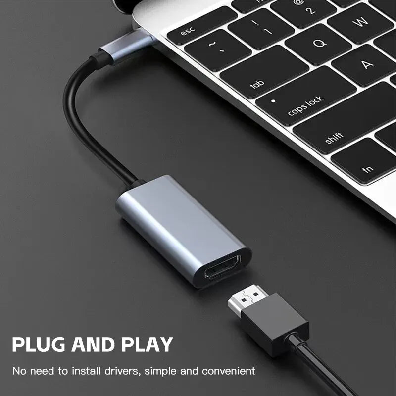 USB-C to HDMI 4K Adapter: USB 3.1 Male to HDMI Female Converter for Laptop, Tablet, TV, MacBook. - VINE GLOBAL