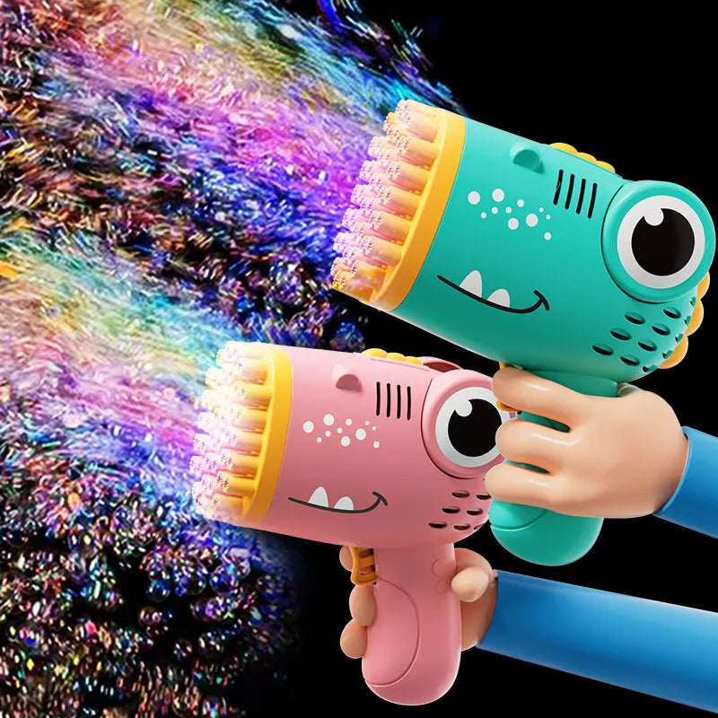 40-Hole Dinosaur Bubble Machine Gun for Kids - Battery-Free, No Bubble Solution Included - VINE GLOBAL