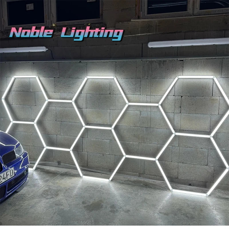 Muiti Garage Light Hexagon Led Lights Lamp Highly Efficient Honeycomb LED Light Customized for Barber Ceiling Lighting Workshop - VINE GLOBAL