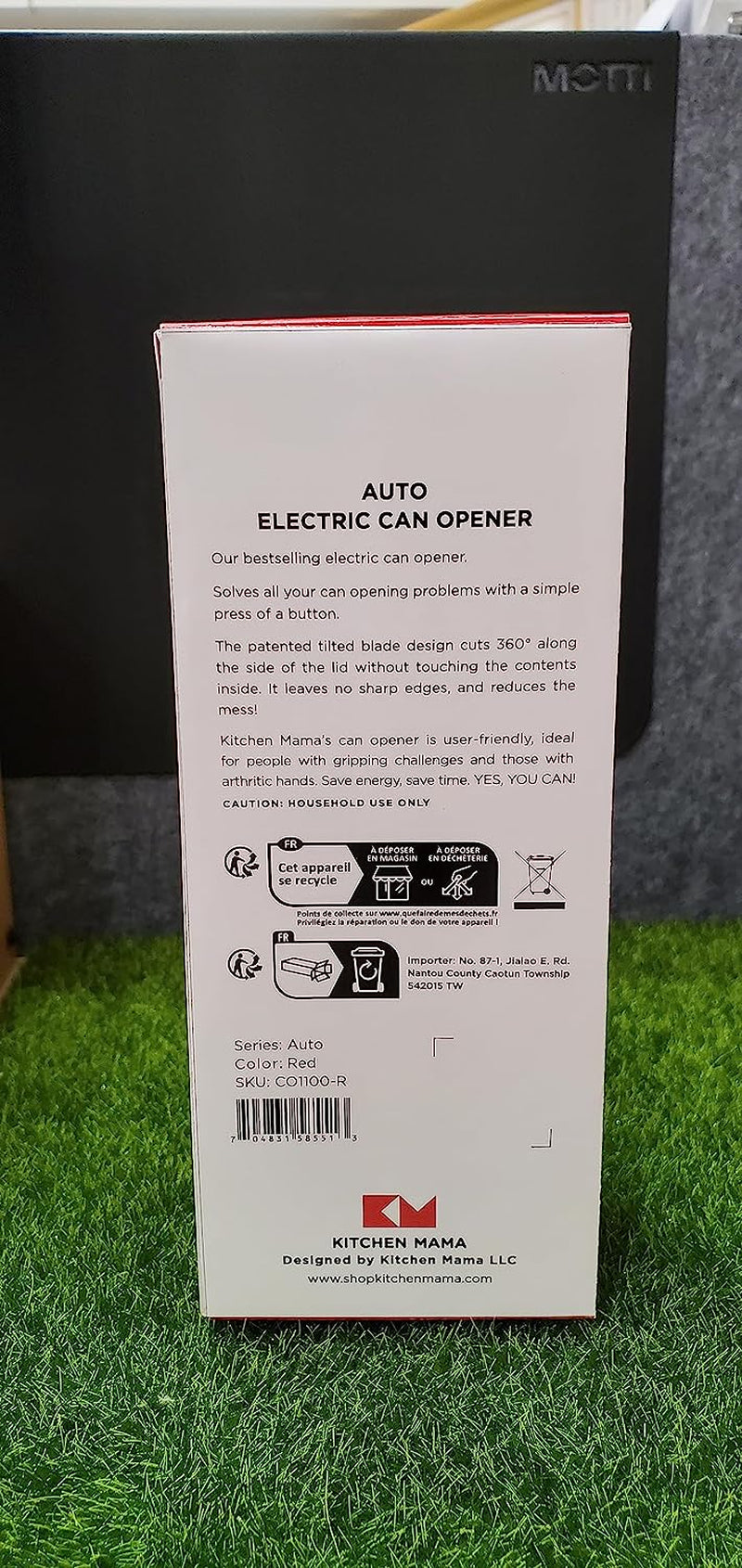 Auto Electric Can Opener: Open Your Cans with a Simple Press of Button - Automatic, Hands Free, Smooth Edge, Food-Safe, Battery Operated, YES YOU CAN (Red)
