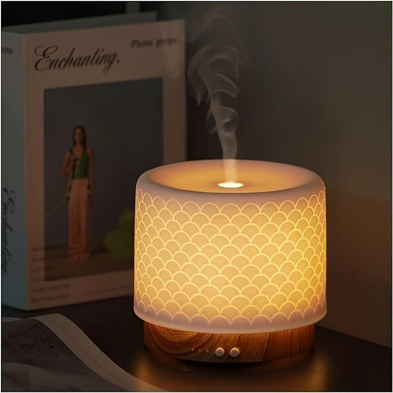 Essential Oil Diffuser, Ceramic Diffuser for Essential Oil Large Room Diffusers, Ultrasonic 280ml Aromatherapy Diffuser with Essential Oil, Bedroom Vaporizer Cool Mist Humidifier for Home Office - VINE GLOBAL