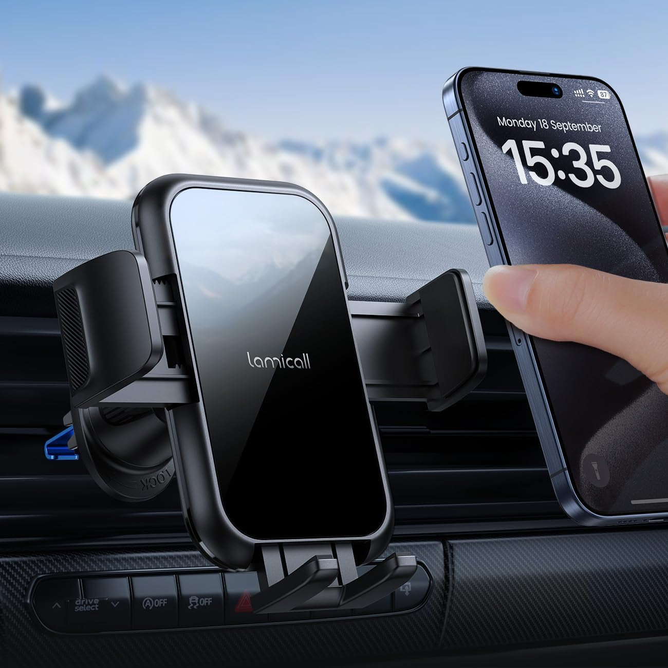 2024 Wider Clamp & Metal Hook Car Phone Holder Vent [Thick Cases Friendly] Phone Holders for Your Car Mount Automobile Hands Free Cradle Air Vent for Iphone 15 14 13 Pro Max Smartphone