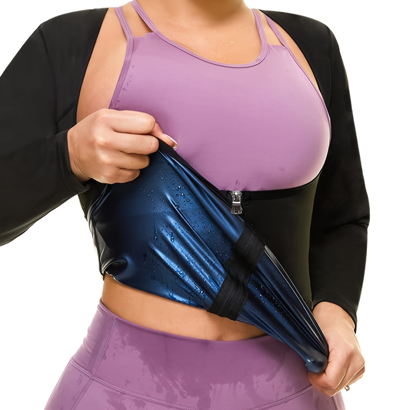 Sauna Suit For Women; Long Sleeve Sweat Suit Waist Trainer (Order A Size Up) - VINE GLOBAL