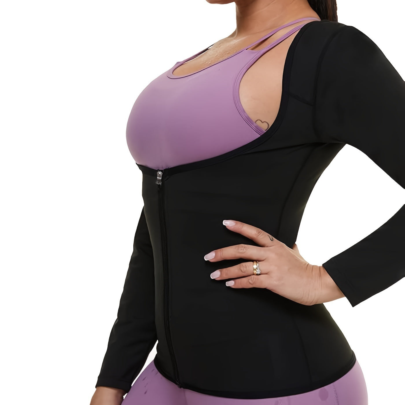 Sauna Suit For Women; Long Sleeve Sweat Suit Waist Trainer (Order A Size Up) - VINE GLOBAL