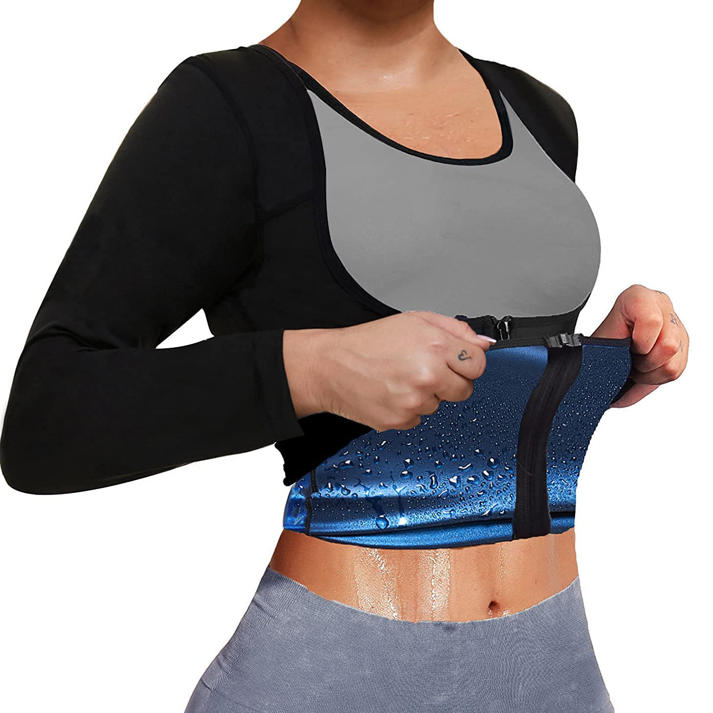 Sauna Suit For Women; Long Sleeve Sweat Suit Waist Trainer (Order A Size Up) - VINE GLOBAL