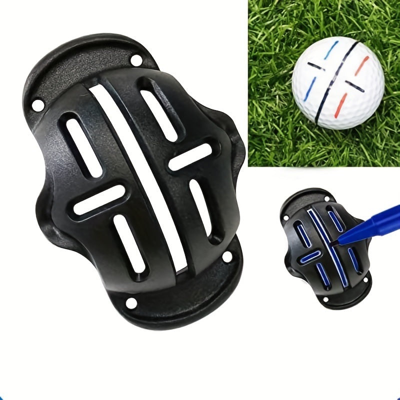 8pcs Precision Golf Ball Marker; 4 Golf Ball Marking Stencils And 4 Colors Pens; Golf Ball Line Marker Tool - VINE GLOBAL