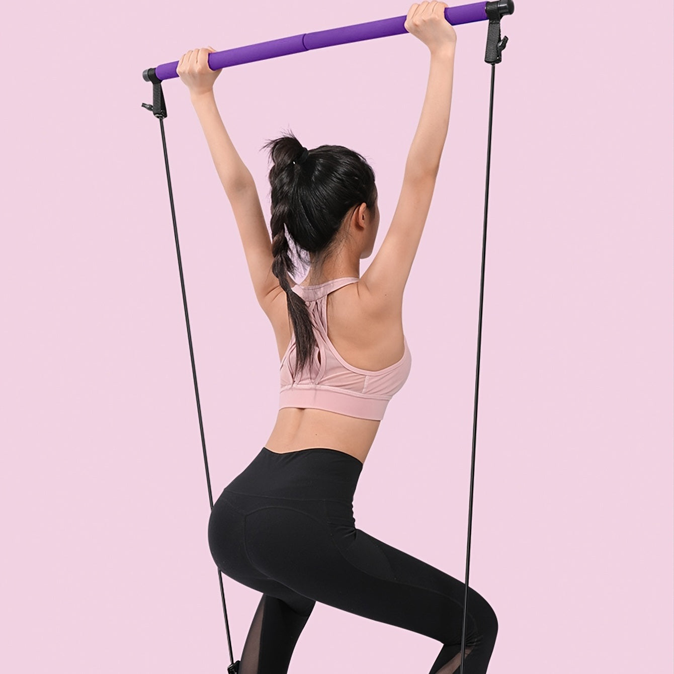 1pc Multifunctional Resistance Band Bar Pilates Bar; Home Fitness Workout Accessories - VINE GLOBAL