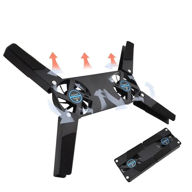Computer Cooling Pad; Portable Notebook Radiator Foldable Fan Cooling Pad For Notebook Computer Laptop - VINE GLOBAL