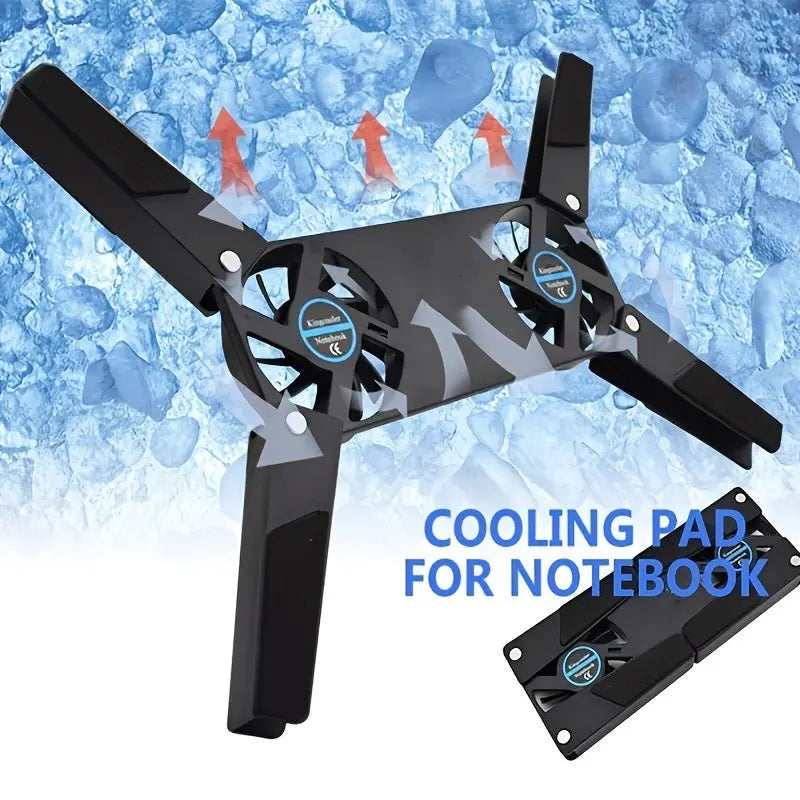Computer Cooling Pad; Portable Notebook Radiator Foldable Fan Cooling Pad For Notebook Computer Laptop - VINE GLOBAL