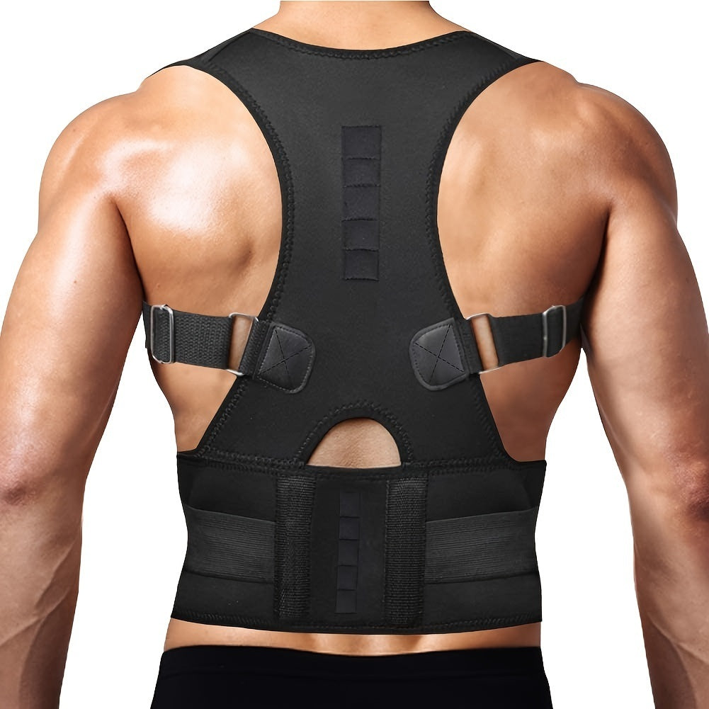 Unisex Back Brace Posture Corrector; Magnetic Lumbar Back Support Belt For Back Pain Relief (Order A Size Up) - VINE GLOBAL