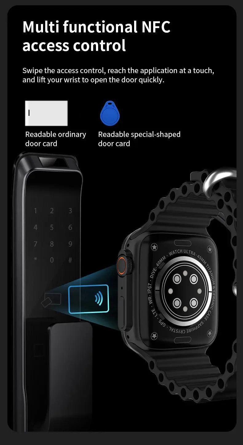 S8Ultra smart watch NFC sports step record heart rate blood pressure blood oxygen Bluetooth bracelet - VINE GLOBAL