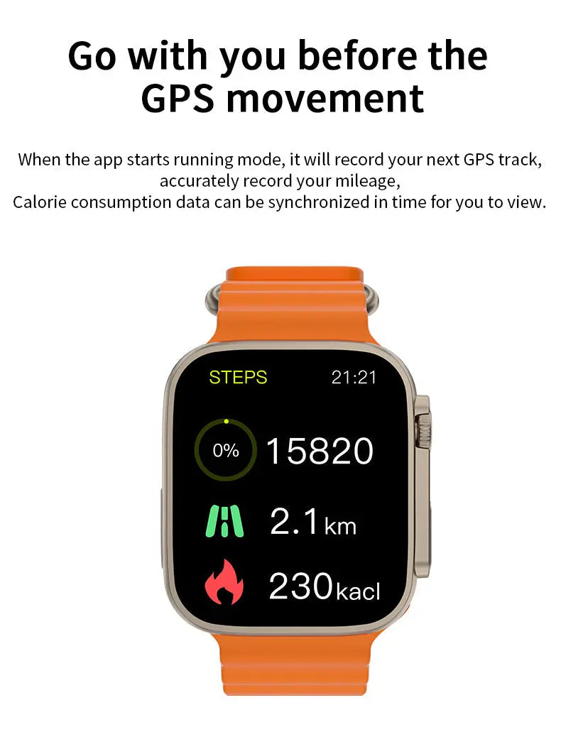 S8Ultra smart watch NFC sports step record heart rate blood pressure blood oxygen Bluetooth bracelet - VINE GLOBAL
