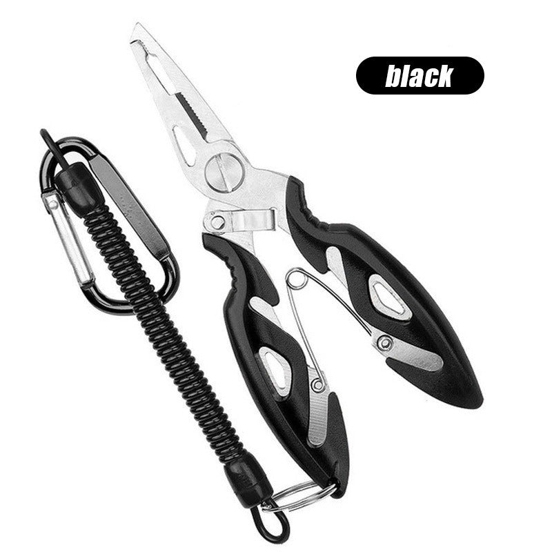 Luya Pliers Stainless Steel Curved Mouth Fish Line Scissors Multi-functional Clip Fish Line Sub Ring Opening Fishing Tools - VINE GLOBAL