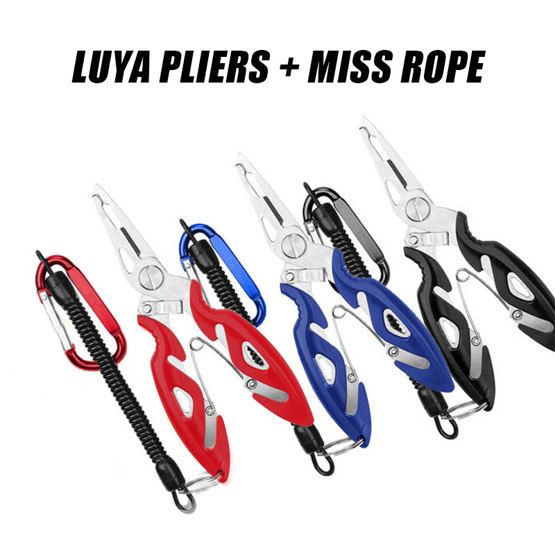 Luya Pliers Stainless Steel Curved Mouth Fish Line Scissors Multi-functional Clip Fish Line Sub Ring Opening Fishing Tools - VINE GLOBAL