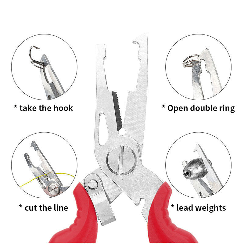 Luya Pliers Stainless Steel Curved Mouth Fish Line Scissors Multi-functional Clip Fish Line Sub Ring Opening Fishing Tools - VINE GLOBAL